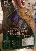 2 Freshly Baked Garlic & Coriander Naan Breads