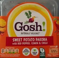 sweet potato pakora with red pepper, cumin and chilli (Gosh!)