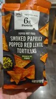 Smoked paprika popped red lentil tortillas