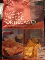 seasoned nacho cheese flavour corn tortilla chips with dried Cheddar cheese, dried cream and dried red pepper (MDS Food)