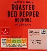 Smooth & Sweet Red Pepper Houmous (Sainsbury's)