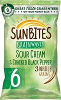Sour Cream & Cracked Black Pepper Flavour Wholegrain Snack (Sunbites)
