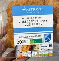 2 breaded chunky cod fillets (Waitrose)